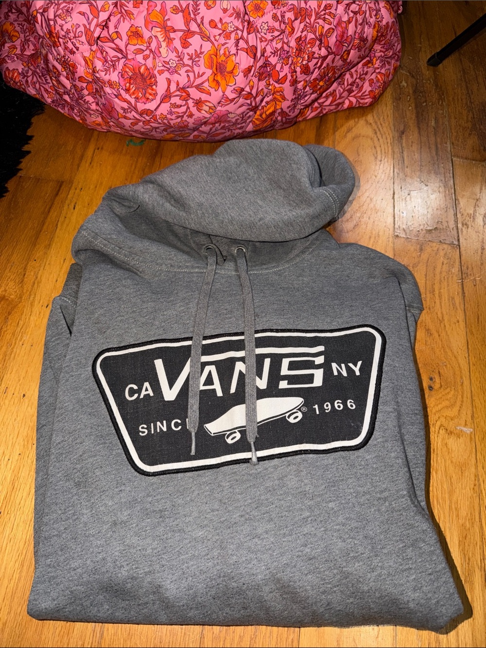 Vans Gray Crewneck Hoodie with Black & White Logo